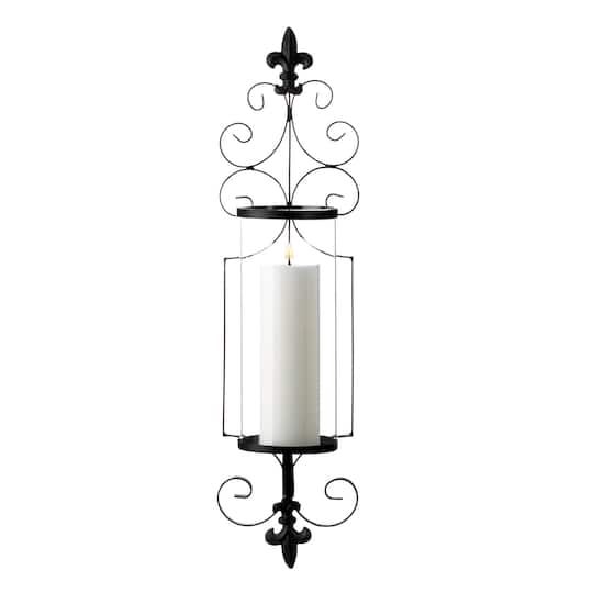 27" Fleur-De-Lis Candle Wall Sconce